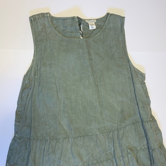 Artisan NY Green Linen Babydoll Dress - Women’s Size XL - Picture 2 of 10